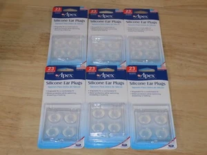 6 Packs Carex Apex Silicone Ear Plugs 23 Decibels Noise Rating 2 Pairs Each Pack - Picture 1 of 1