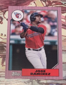 🔥RARE 2022 Topps Mini 1987 PINK PARALLEL  Jose Ramirez NUMBER #01/25 GUARDIANS