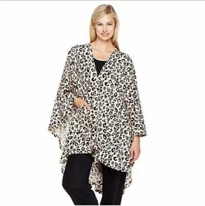 CONCIERGE COLLECTION SUMMER SOFT AND COZY ANGEL WRAP LEOPARD BEIGE Blanket OneSz - Picture 1 of 6