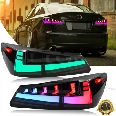 Par de luces traseras LED de color RGB para Lexus IS250 IS350 ISF 2006-2013 EE. UU. Foto 1 de 4