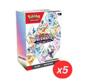 ✅Pokémon TCG Scarlet & Violet 8.5 - Prismatic Evolutions Booster Bundle Set of 5 - Picture 1 of 4