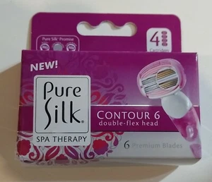 Pure Silk Contour 6 Razor Blade Cartridge Refill Pack, 4 Count - Picture 1 of 5
