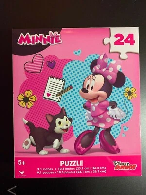 DISNEY MINNIE PUZZLE 24 PIECES NEW PUZZLE SIZE 9.1" X 10.3" WITH CAT - Image 1 of 2