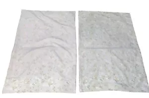 DKNY Abstract Floral Pillow Cases ~2 Light Green Standard Size - Picture 1 of 3