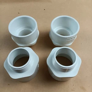 (Lot of 4) 2" Male NPT x 2-1/2" Slip PVC Adapter SCH 40, 436-252, D2466 - Picture 1 of 6