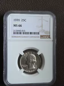 1970 D Washington Quarter NGC MS66 - Picture 1 of 3