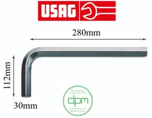 BRUGOLA CHIAVE MASCHIO ESAGONALE PIEGATA 30mm ZINCOCROMATA - USAG 280 30 mm - Foto 1 di 5