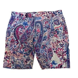 Tommy Bahama Pink, Blue and White Paisley Floral Cotton Stretch Shorts sz 4 - Picture 1 of 4