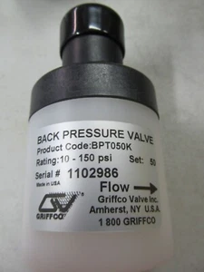 Griffco 1/2"fnpt Back Pressure Valve 10-150 psi (50psi Set) BPT050K, New Surplus - Picture 1 of 6