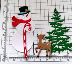 Stanzteile Kartenaufleger Weihnachten Süßer Schneemann - Bild 1 von 1