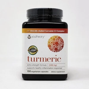 Youtheory Turmeric Extra Strength Capsules 1000mg 150ct Exp: 03/27 - Picture 1 of 4
