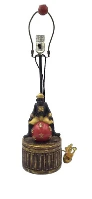 Black Gold Seated Monkey Corded Electric Decorative Table Lamp - Image 1 of 4