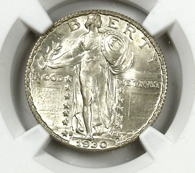 1930 S United States Silver Standing Liberty Quarter 25c Coin NGC MS 66 FH - Image 1 of 3