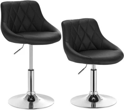 2x Barhocker Barsessel Relaxsessel Kunstleder höhenverstellbar Schwarz hb241sz-2 - Bild 1 von 4