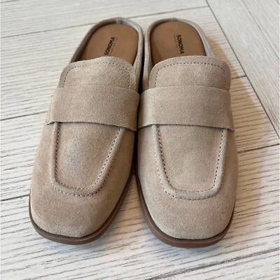 Mocasines Sonoma de gamuza punta cuadrada deslizables nuevos sin etiquetas. Color topo. Talla 8,5 Foto 1 de 4