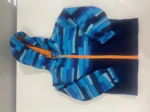 Cherokee Boys Size 2T Jacket Hooded Wind Breaker Blue Colorblock Zip Up - Picture 1 of 4