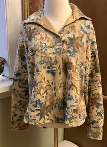 Vintage IB Diffusion Petite Faux Suede Paisley print lightweight jacket LP - Picture 1 of 8