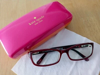 Marco de gafas para mujer Kate Spade: marco completo borgoña en forma rectangular  Foto 1 de 4