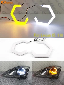 For Lexus IS II III C F 200T 250 300 350 Hex LED Angel Eyes Halo Rings Light - Picture 1 of 17