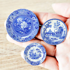 Puppenhaus Miniaturen Keramik Blau Weide Spode Platten Tiny House Dekor Set 3-teilig