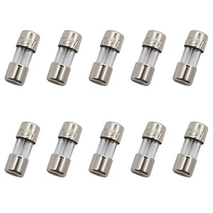 SIXQJZML 10 Pack F5AL Fast-Blow Mini Fuse 5A 5amp 125V Glass Fuses - Picture 1 of 7