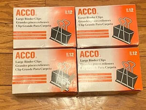 ACCO Large Binder Clips 12 per Box, 4 Boxes (72100) - Picture 1 of 1