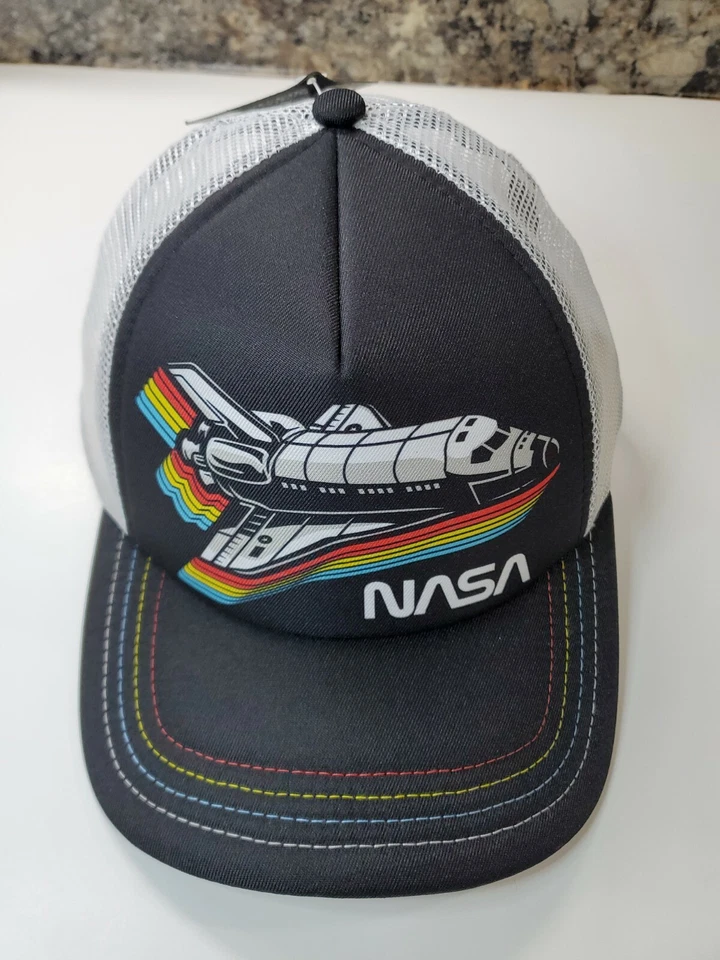 NASA Space Shuttle Baseball Cap Snapback Trucker Hat Rainbow H3 Headwear