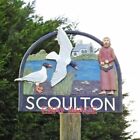 Photo  Scoulton Village Sign (2) The Sign Features The Church Of The Holy Trinit
