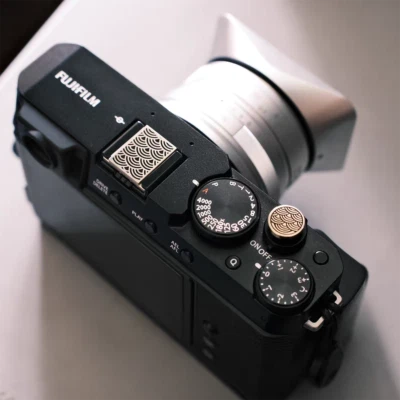 Shutter Button For Canon Nikon Fuji Sony Leica Camera Brass Hot Shoe Boots Cover - Image 1 of 4