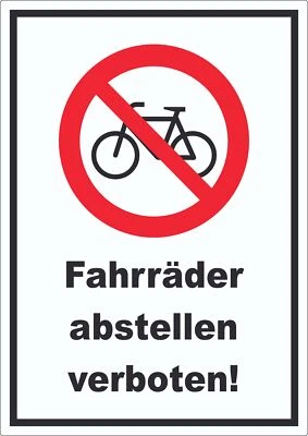 HB-DRUCK Fahrräder abstellen verboten Aufkleber
