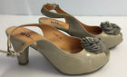 NU BY NEO SIZE 38 WOMENS GREG NUDE /BEIGE PATENT LEATHER HEEL LEATHER TOE DETAIL