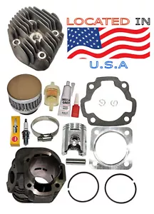 fits Polaris Predator 90 90cc Cylinder Head Piston Kit : 0451091 04501091 - Bild 1 von 4