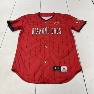 Evoshield Red Diamond Dogs Short Sleeve Button-Up Jersey Boys Size Large - Picture 1 of 5