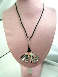 VINTAGE ROBERT LEE MORRIS GINKGO LEAF STERLING SILVER PENDANT RLM  STUDIO - Picture 1 of 5