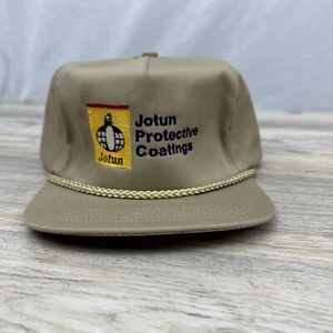 New VTG 80s 90s Snapback Rope Hat Trucker Jotun Coatings Beige San Sun - Picture 1 of 8
