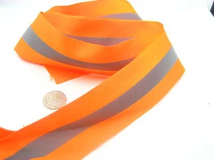 orange silber Hi Viz reflektierendes Band Band Fahrradjacke Nacht Sicherheit Einsatzband - Bild 1 von 9
