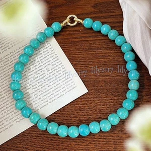 Natural Turquoise Round Gemstone Beads Necklace Jewelry 14-56 inches 6/8/10/12mm - Picture 1 of 13