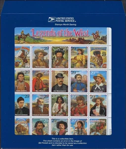 US Scott #2870 MNH VF Recalled LEGENDS OF THE WEST Error Sheet USPS SEALED! - Picture 1 of 2