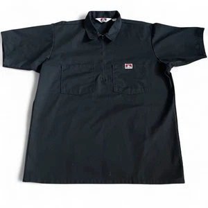Ben Davis Herren Half Zip Arbeitshemd Gr. L schwarz Doppeltasche klassisches Logo GUC - Bild 1 von 6