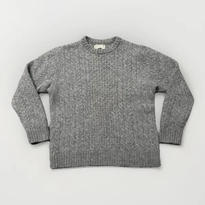 Suéter Duluth Trading Para Hombres LT Gris Tejido con Cable Pullover 100% Lana Shetland - Imagen 1 de 4