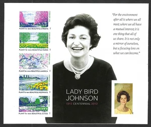 US 4716g LADY BIRD JOHNSON IMPERFORATE PANE OF 6 FROM PRESS SHEET MNH VF-XF - Picture 1 of 2