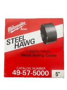 Milwaukee Steel Hawg Carbide-Tipped Metal Boring Cutter 49-57-5000 5” - Picture 1 of 2