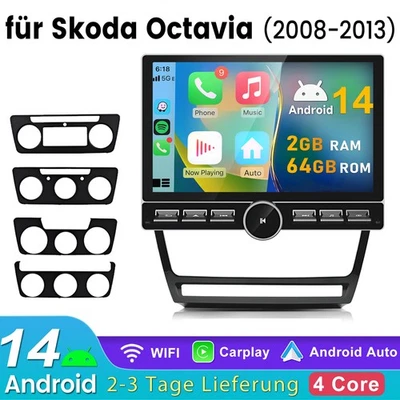 10.6'' Für Skoda Octavia 2 1Z3 1Z5 2004-2013 Autoradio Android 14 GPS Navi WIFI - Bild 1 von 4