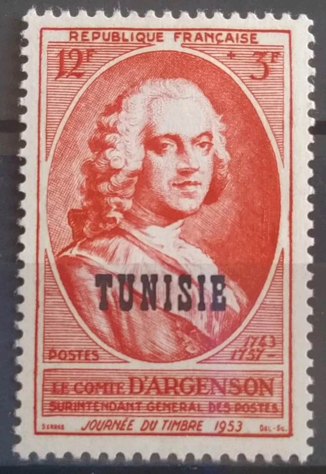 Timbre Journée Du Timbre D' Argenson N° 359 Tunisie 1953 Neuf* - Photo 1/1