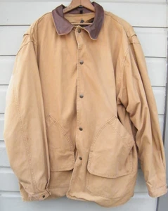 Abrigo Chaqueta Forro Woolrich Sazonado Saddle Granero 15079 Cuello Cuero XL De Colección - Imagen 1 de 8