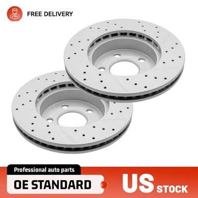 Передние дисковые перфорированные тормозные диски 11,34 дюйма для Jeep Liberty 2002 2003 2004-2007 - Изображение 1 из 4