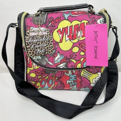 New Betsey Johnson Top Handle lunch bag purse insulated Crossbody Milkshake Bag - Image 1 of 4