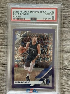 2019 Panini Donruss Optic Luka Doncic Purple Prizm #16 PSA 10 Gem Mint - Picture 1 of 2
