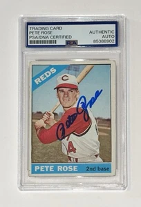 Pete Rose Autograph Signed 1966 Topps #30 - PSA/DNA Charlie Hustle - Picture 1 of 2