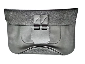 Hermès Clutch Villevolt Tasche Taurillon Clemence Leder Schwarz Handtasche - Picture 1 of 13